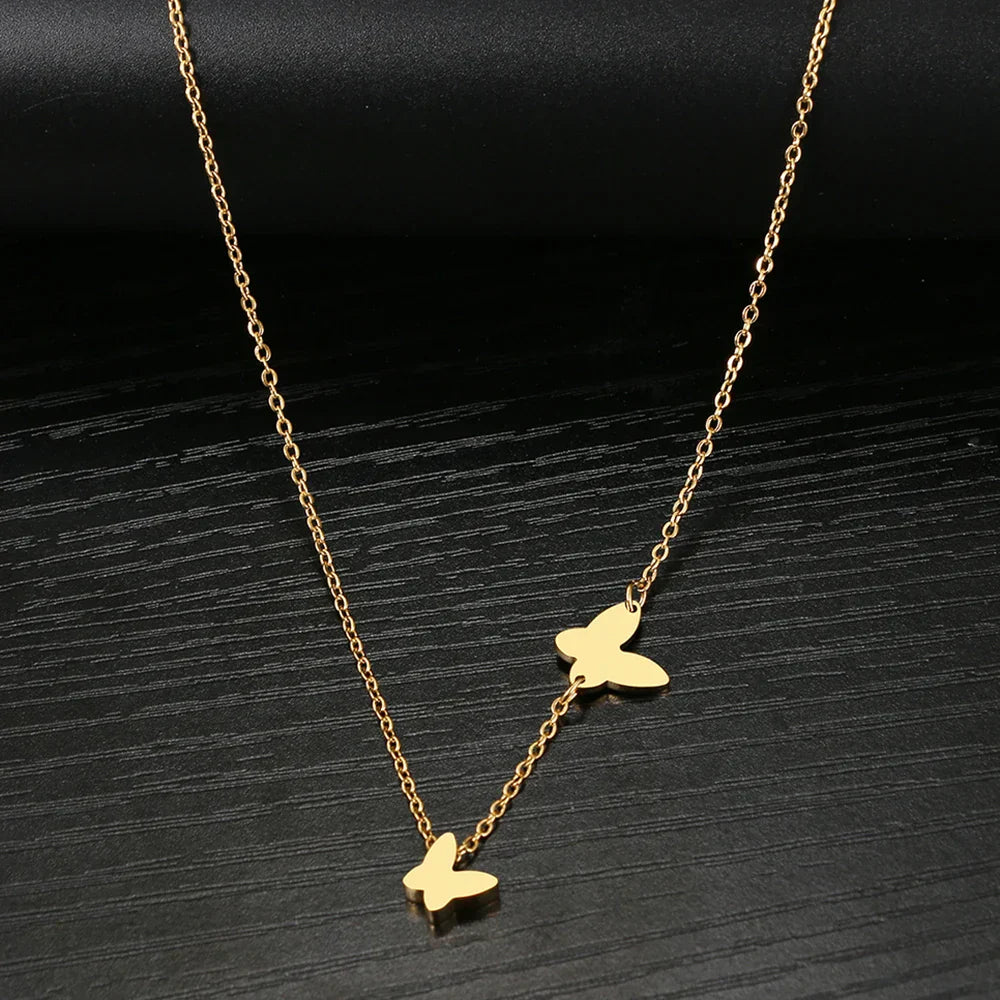 Stainless Steel Necklaces Delicate Butterfly Pendant Chain Fashion Necklace Jewelry Luxury 's Clavicle Party Gifts – Halskette