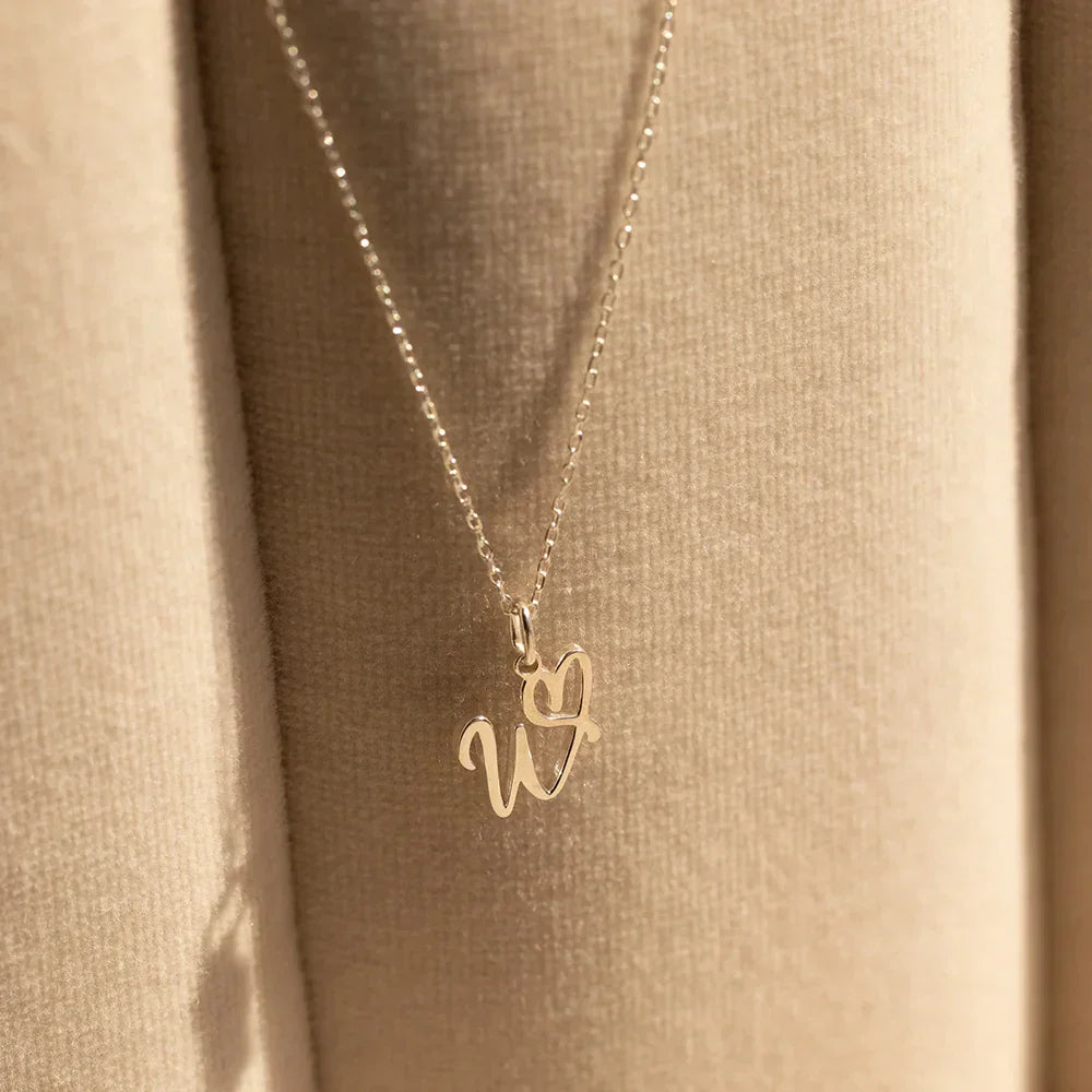 eManco Initial Necklaces Art Letter A-Z Charm Pendant Necklace 's Stainless Steel Minimalism Jewelry Gift – Halskette