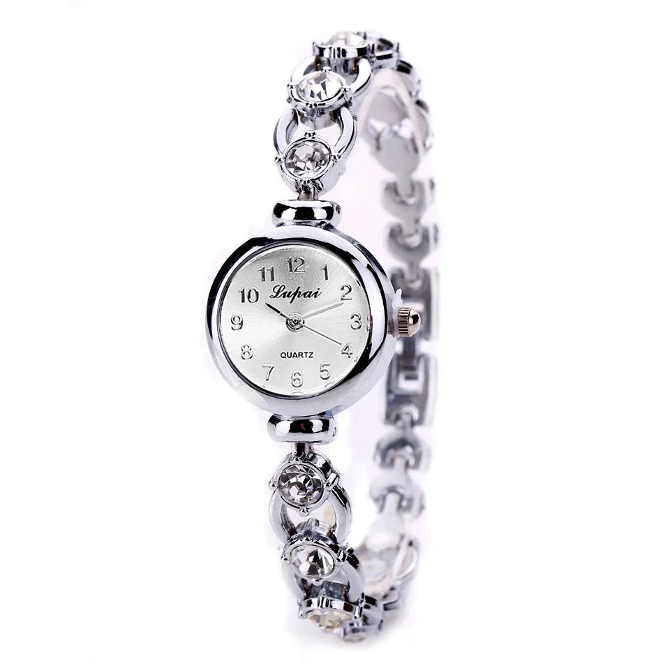 Luxus Damen-Armbanduhr – Edelstahl & Kristall-Armband | Mode Reloj Mujer