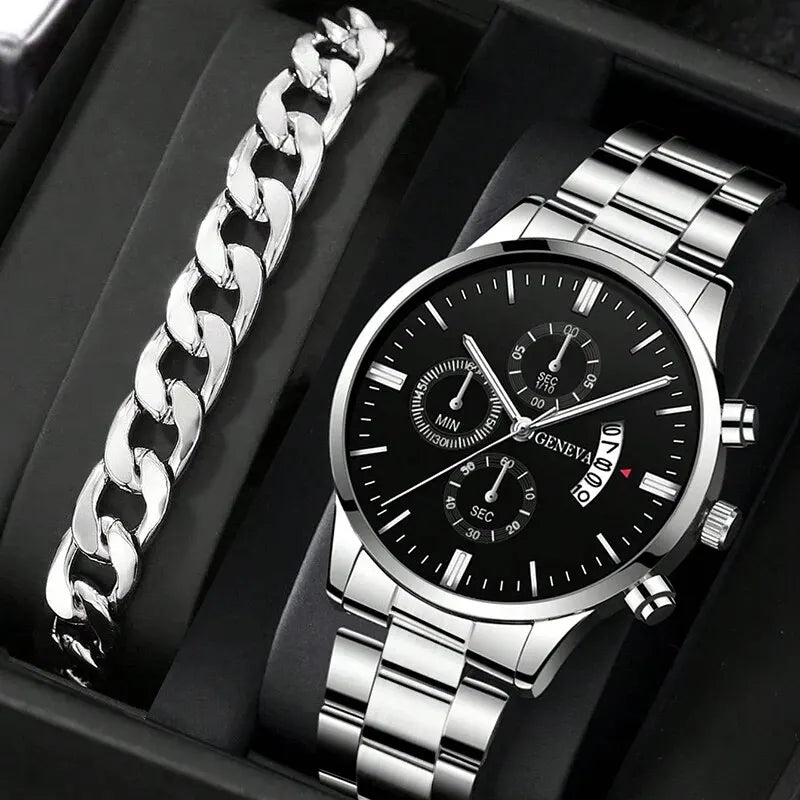 Men Uhr Luxury Calendar Quarz Wrist
