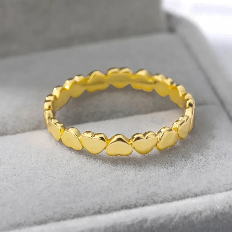 Herzring aus vergoldetem Edelstahl