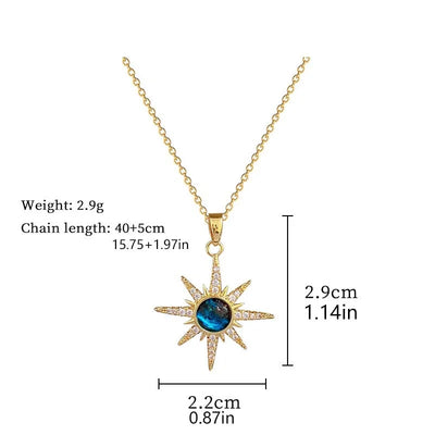 316L Stainless Steel Sun Pendant Necklace Exquisite and Fashionable Planet Clavicle Chain Girls Party Jewelry Gifts – Halskette