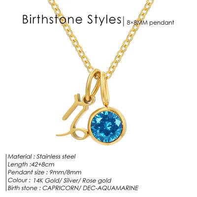 eManco Fashion Constellation Sparkling Rhinestone Pendant Stainless Steel Gold-plated DIY Necklace Birthday Gift – Halskette