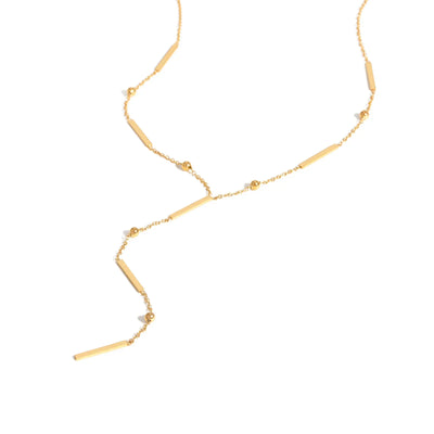 Beaded Long Chain Y Shape Necklace , Minimalist Drop Bar Pendant Choker Necklaces, Clavicle Chain Jewelry – Halskette
