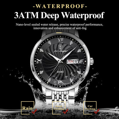 POEDAGAR Luxury Brand Man Uhr Wasserdicht