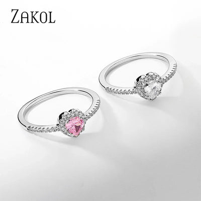 Herzförmiger Zirkonia-Ring – Romantische Eleganz in Silber