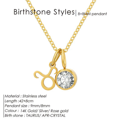 eManco Fashion Constellation Sparkling Rhinestone Pendant Stainless Steel Gold-plated DIY Necklace Birthday Gift – Halskette