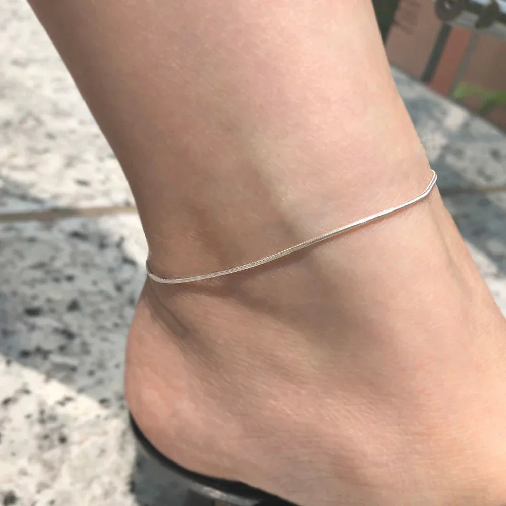 SUNIBI Edelstahl-Fußkette in schlichtem Design
