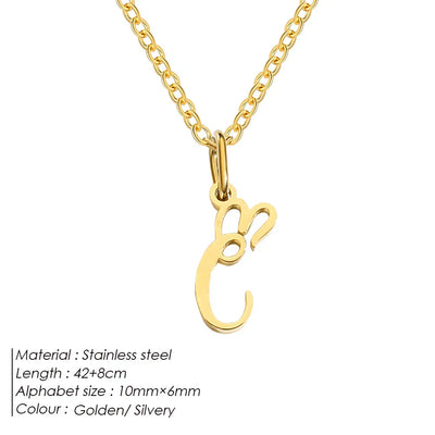 eManco Initial Necklaces Art Letter A-Z Charm Pendant Necklace 's Stainless Steel Minimalism Jewelry Gift – Halskette