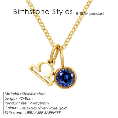 eManco Fashion Constellation Sparkling Rhinestone Pendant Stainless Steel Gold-plated DIY Necklace Birthday Gift – Halskette