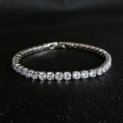 2024 Luxury Silver Color on Hand 4MM 17CM Princess Bracelet Bangle Anniversary Gift Jewelry Wholesale S5650 – Armband