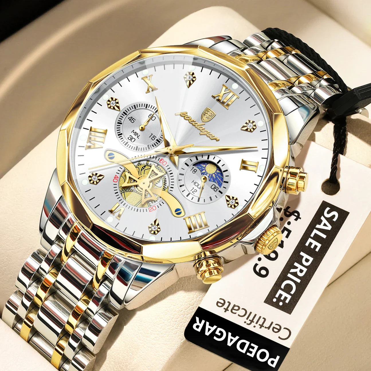 POEDAGAR Luxury Men Uhr Top Original