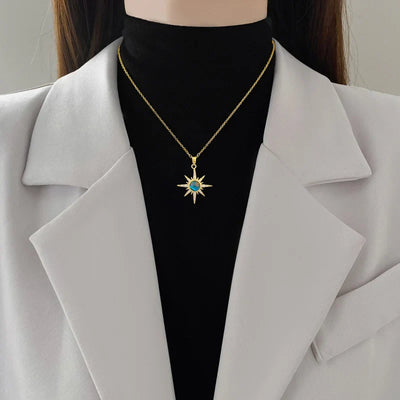 316L Stainless Steel Sun Pendant Necklace Exquisite and Fashionable Planet Clavicle Chain Girls Party Jewelry Gifts – Halskette