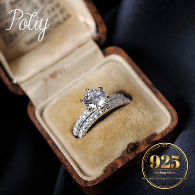 Eleganter Solitär-Ring mit funkelndem Zirkonia