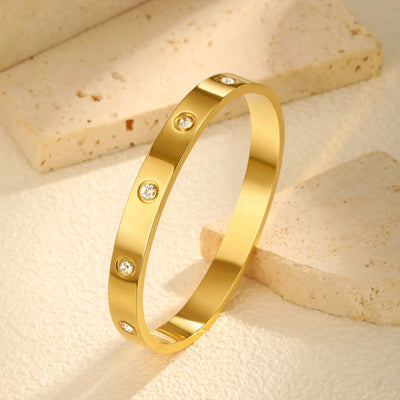 Luxurious Cubic Zircon Openable Bracelet ,Stainless Steel Round Bangle Bracelets,Charm Jewelry Gifts – Armband