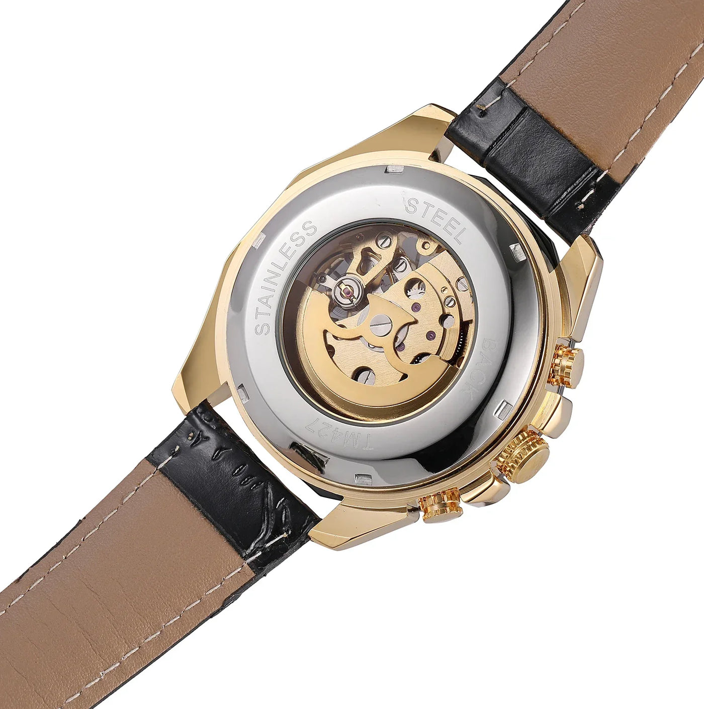 FORSINING Designer Luxury Steel Skeleton Mechanical