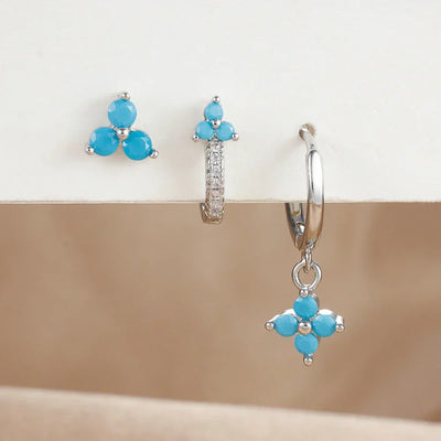 3PCS Fashion Stainless Steel Flower Small Hoop Earrings Set 18K Gold Plated Huggie Cartilage Piercing Jewelry aretes