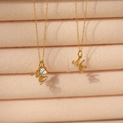 eManco Sparkling Birthstone Necklaces Uppercase Initials A-Z Pendant Stainless Steel Gold Plated Necklace Fashion 's Jewelr – Halskette