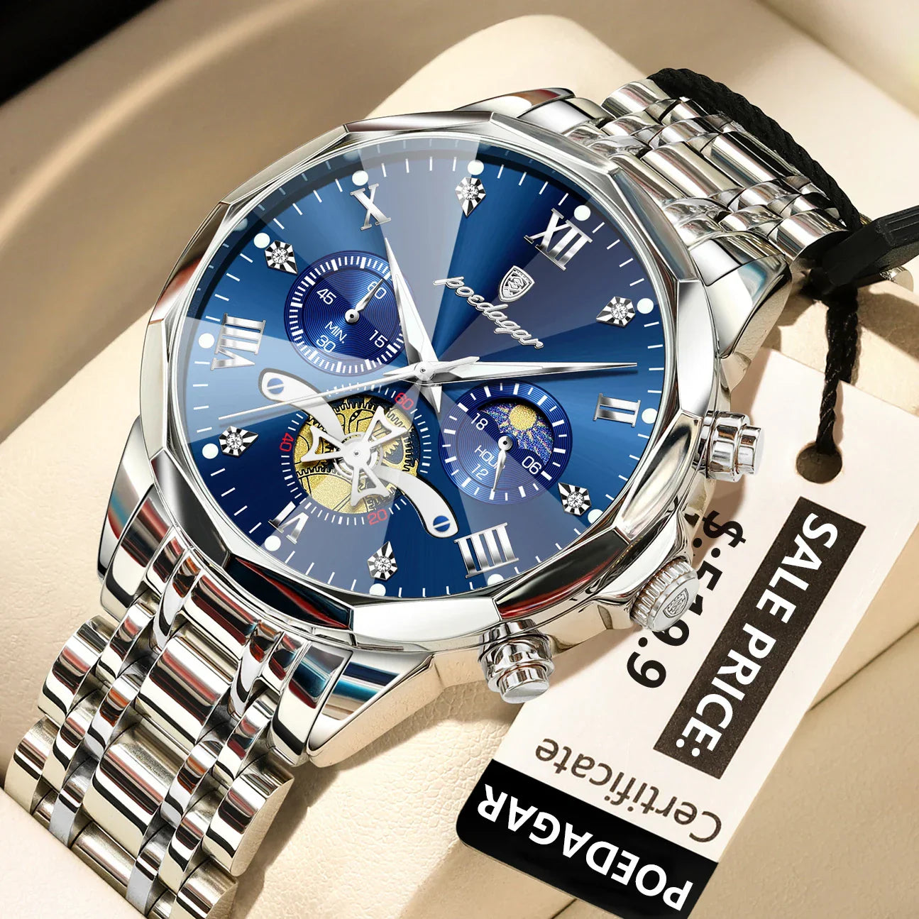 POEDAGAR Luxury Men Uhr Top Original