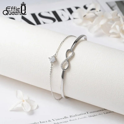 925er Sterling Silber Unendlichkeits-Armband mit Zirkonia und Vergoldung