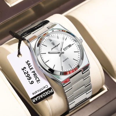 POEDAGAR Luxury Uhr For Men Edelstahl