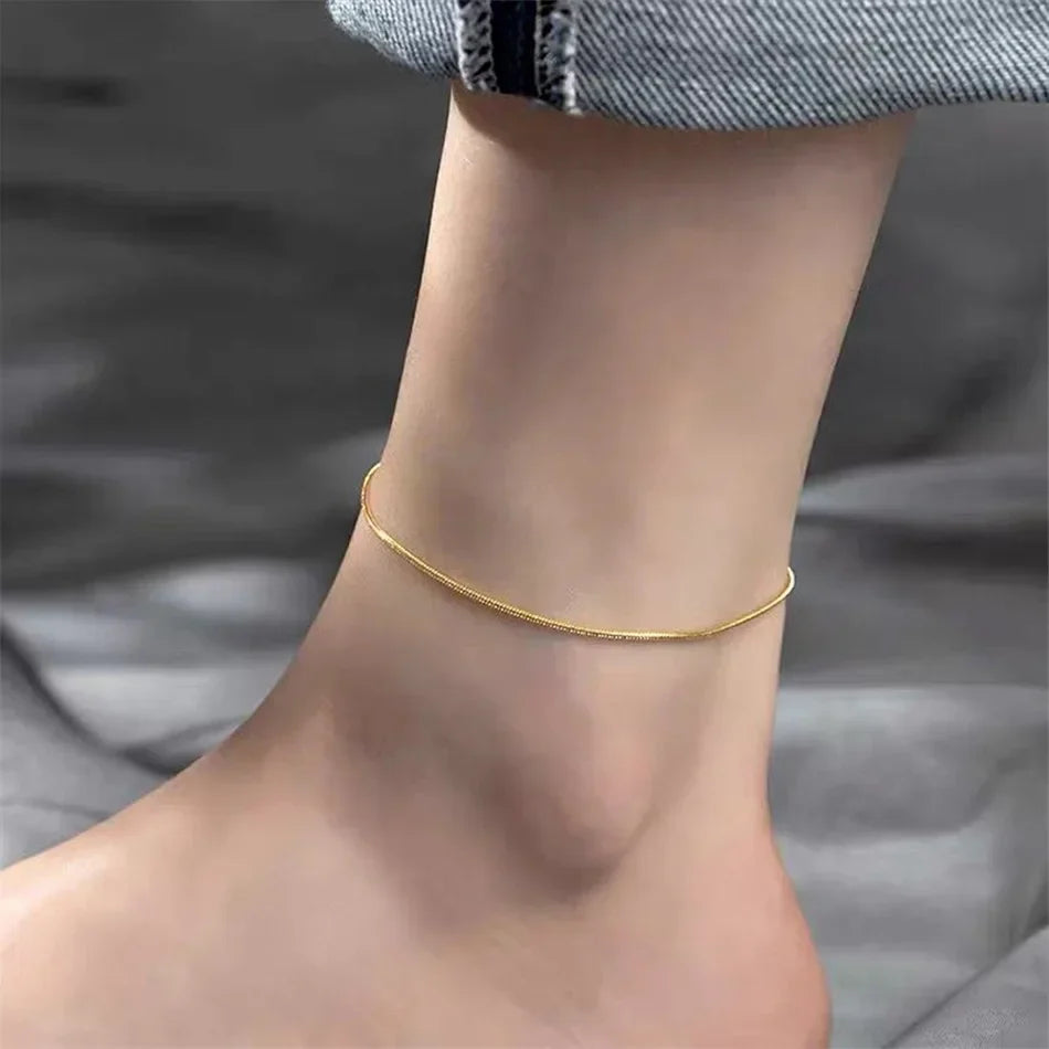 SUNIBI Edelstahl-Fußkette in schlichtem Design